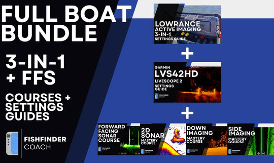 Full Boat Bundle with Active Imaging and Garmin LVS42HD PDF Settings Guides plus four sonar video courses