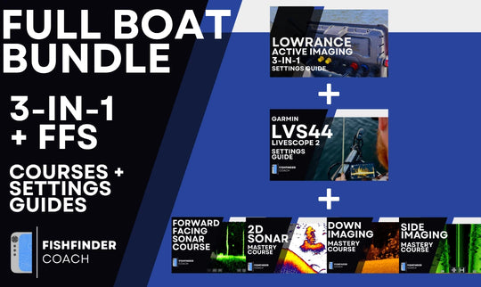 Full Boat Bundle with Active Imaging and Garmin LVS44 PDF Settings Guides plus four sonar video courses