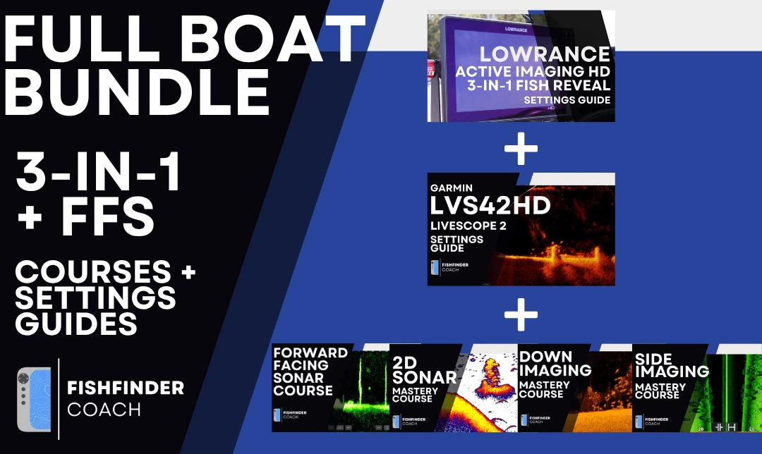 Full Boat Bundle with Active Imaging HD and Garmin LVS42HD PDF Settings Guides plus four sonar video courses