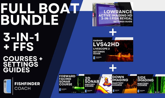 Full Boat Bundle with Active Imaging HD and Garmin LVS42HD PDF Settings Guides plus four sonar video courses