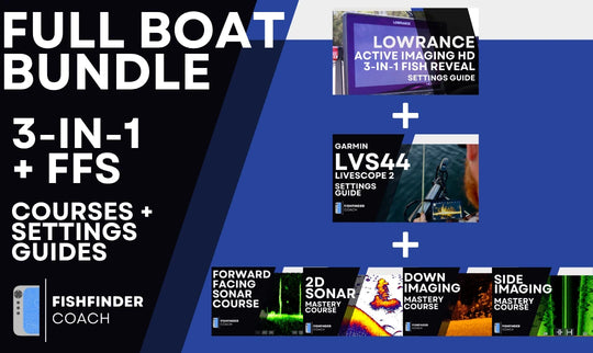 Full Boat Bundle with Active Imaging HD and Garmin LVS44 PDF Settings Guides plus four sonar video courses