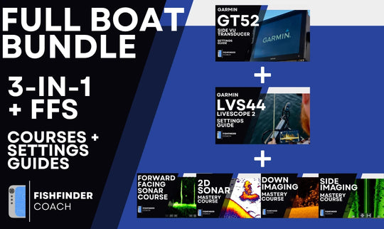 Full Boat Bundle with GT52 and Garmin LVS44 PDF Settings Guides plus four sonar video courses