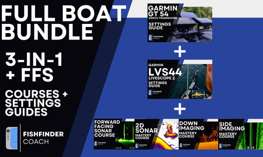 Full Boat Bundle with GT54 and Garmin LVS44 PDF Settings Guides plus four sonar video courses