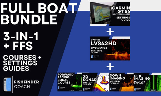 Full Boat Bundle with GT56 and Garmin LVS42HD PDF Settings Guides plus four sonar video courses