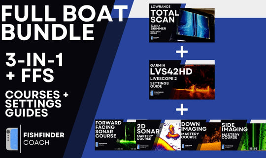 Full Boat Bundle with Totalscan and Garmin LVS42HD PDF Settings Guides plus four sonar video courses