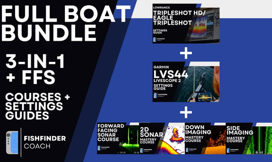 Full Boat Bundle with Tripleshot HD and Garmin LVS44 PDF Settings Guides plus four sonar video courses