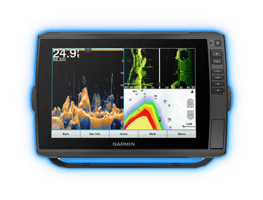 Garmin ECHOMAP Ultra fishfinder with blue glow