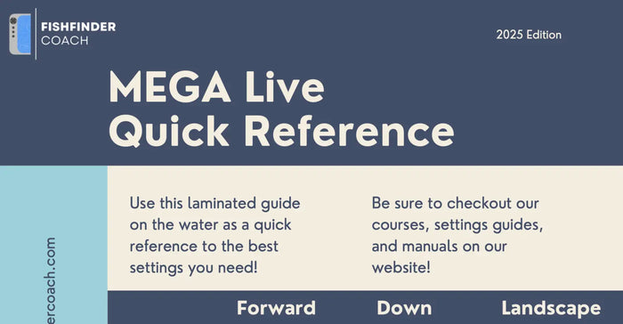 Fishing guidebook cover with text and Fishfinder Coach branding