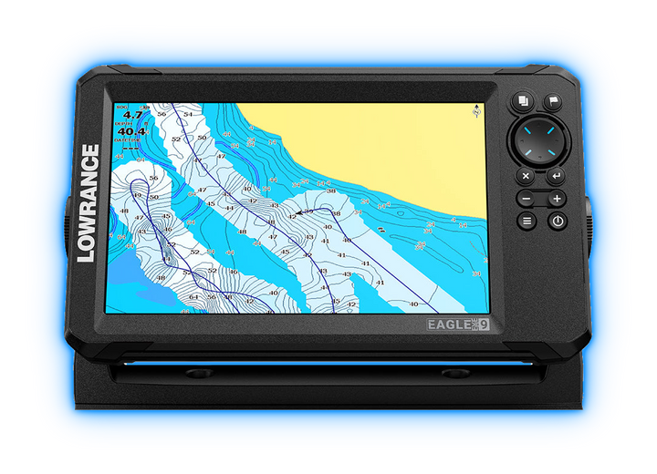 Lowrance Eagle Eye fishfinder with blue glow
