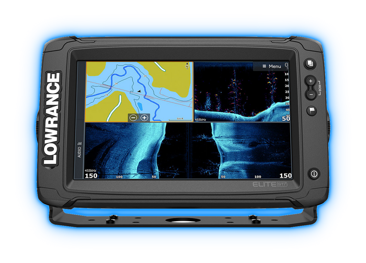 Lowrance Elite Ti² fishfinder with blue glow