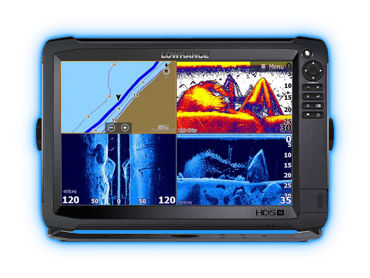 Lowrance HDS Carbon fishfinder with blue glow