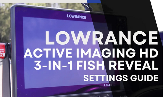 Lowrance Active Imaging HD display with text overlay on a screen