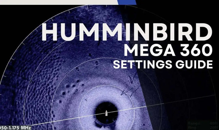 Humminbird Mega 360 settings guide with sonar image background