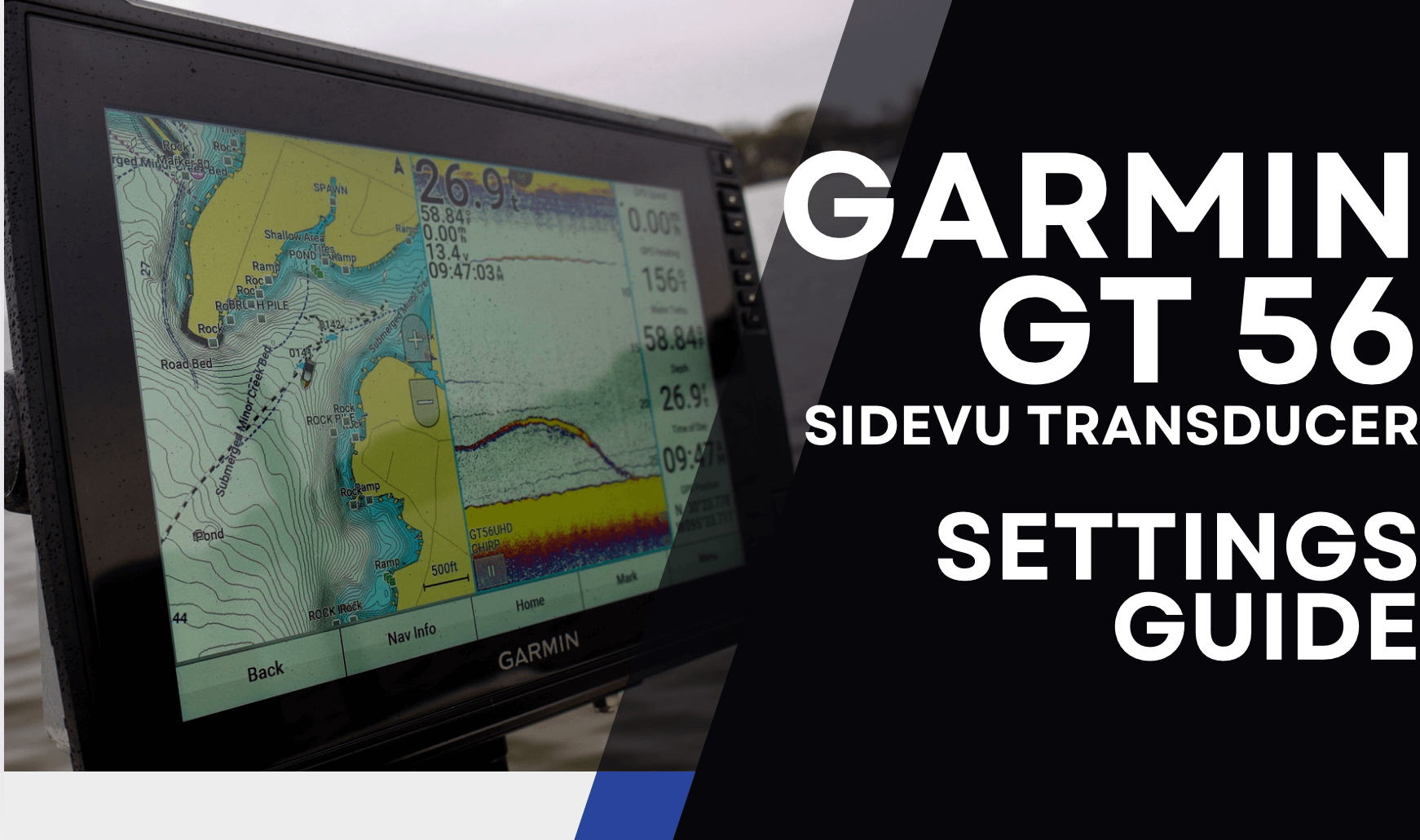 Garmin GT56 SideVu Transducer Settings Guide display on boat screen