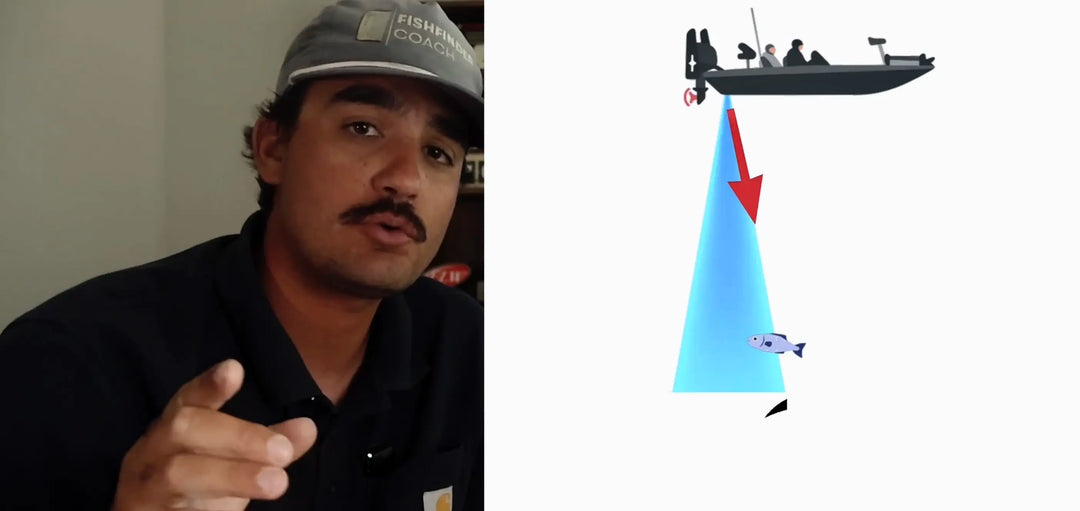 Man wearing a cap with a logo on a plain background, next to an image of a boat with a flag.