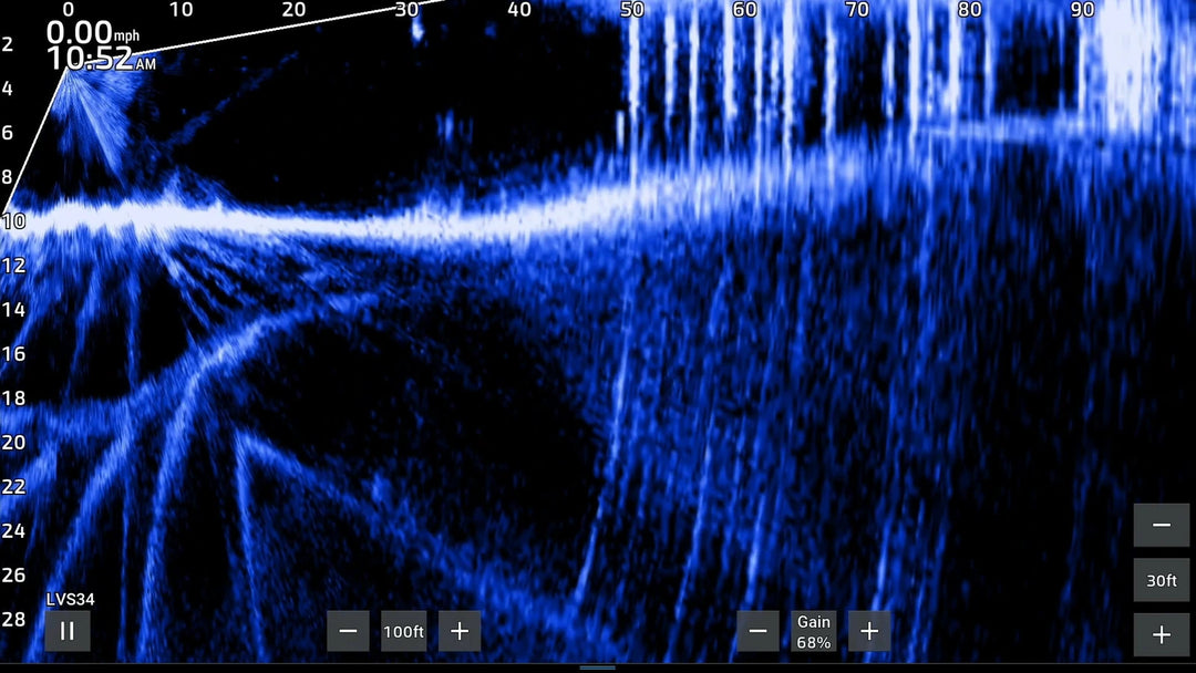 Forward-facing sonar screen used in the course image interpretation lesson